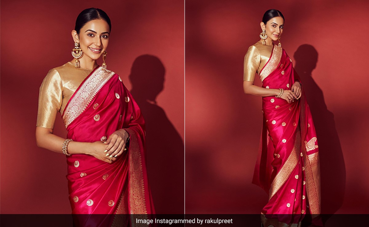 Rakul Preet Singh, A Vision In Pink And Gold, In Her Elegant Raw Mango <i>Saree</i>