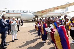 PM Modi Greeted By Traditional Dance As He Lands In South Africa For BRICS Meet PM Modi Greeted By Traditional Dance As He Lands In South Africa For BRICS Meet