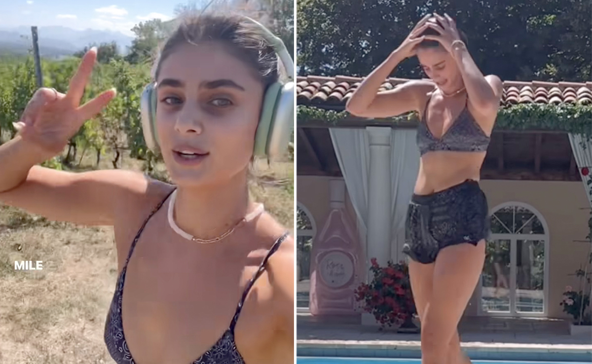 After Running 3 Miles In Sun, Taylor Hill Beat The Heat With A Dip In The Pool