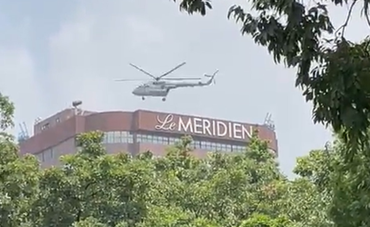 Watch: Helicopter Lands On Delhi Hotel Terrace, Security Drill On For G20