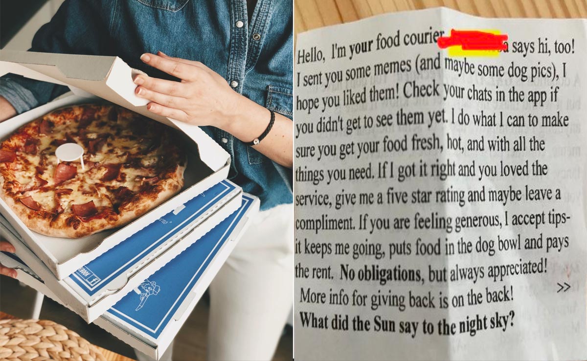 Pizza Delivery Agent Shares Sweet Message And Candy For Customer - Reddit Reacts