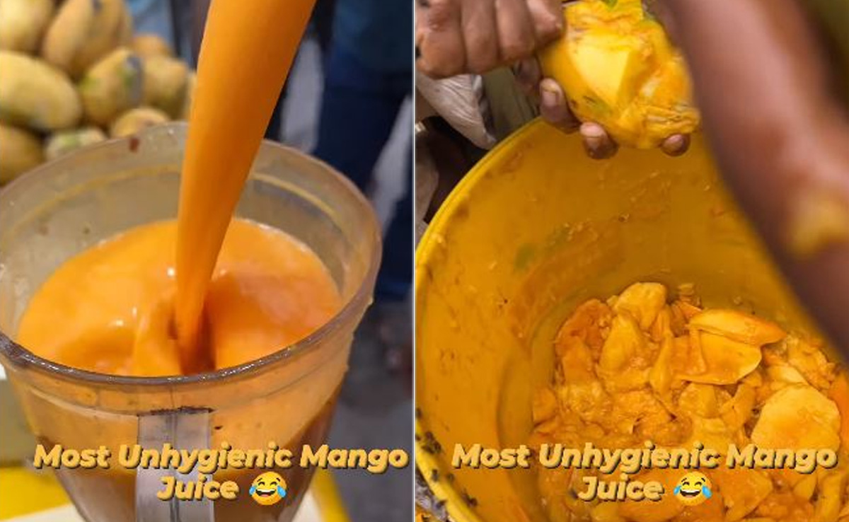 Street Vendor Preparing Mango Juice In Unhygienic Way Divides Internet