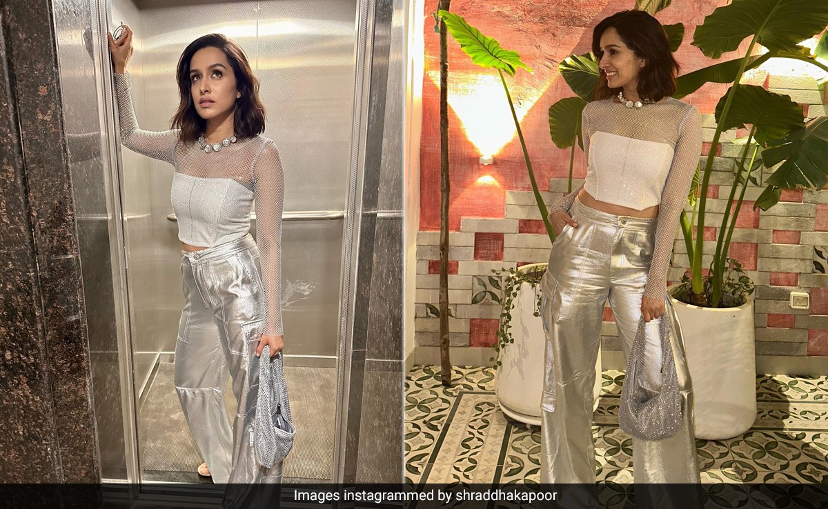 Shraddha Kapoor Looks Over The Moon In Her Silver Party Pants And Fishnet Top