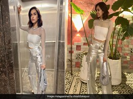 Shraddha Kapoor Looks Over The Moon In Her Silver Party Pants And Fishnet Top Shraddha Kapoor Looks Over The Moon In Her Silver Party Pants And Fishnet Top