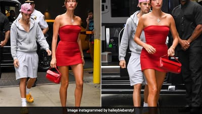 hailey baldwin red mini dress Celebrity Looks & Style Inspiration