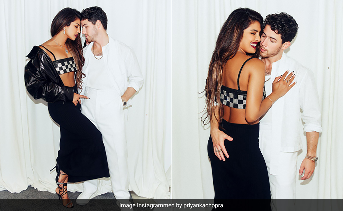 In Black And White, Priyanka Chopra And Nick Jonas Make A Fabulous Fashion Statement That's As Chic As It Is Contrasting