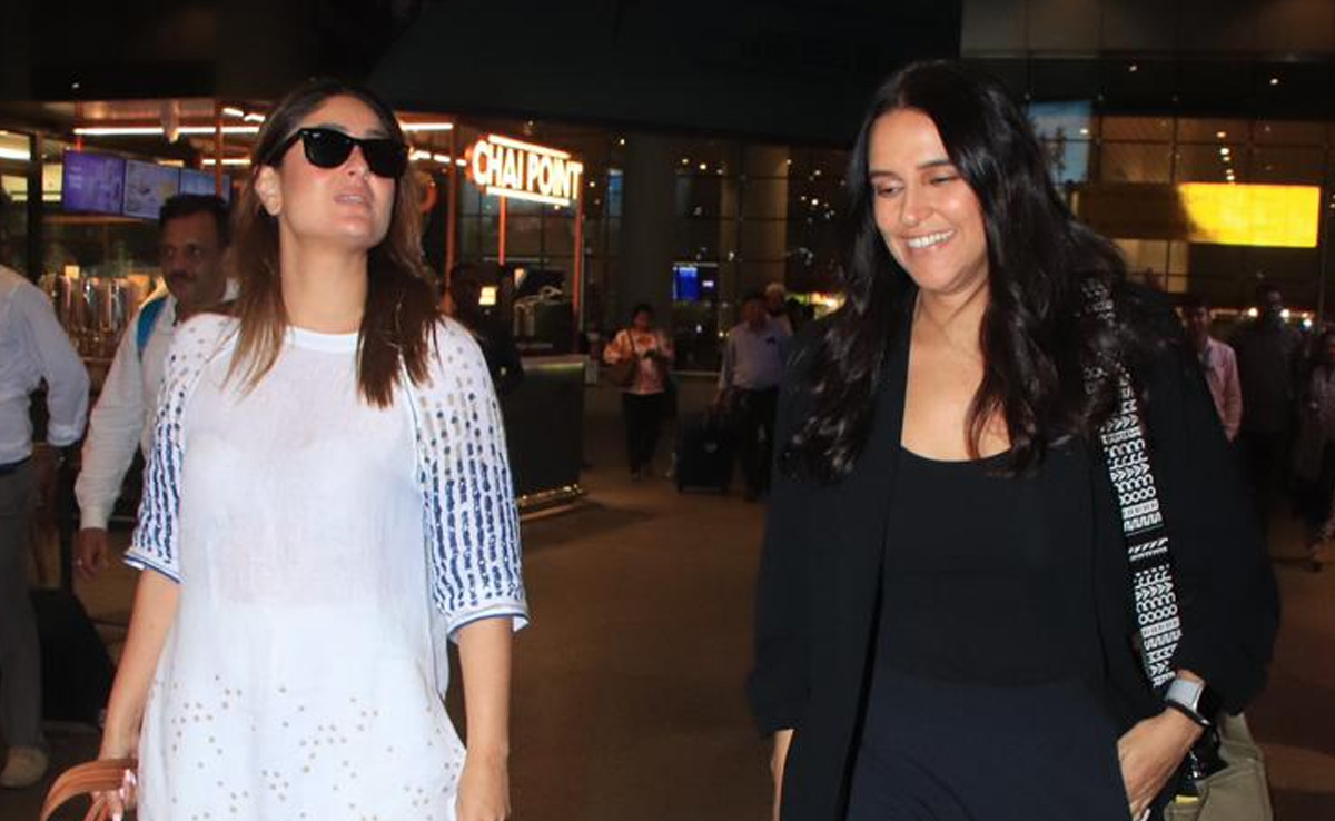 <i>Chup Chup Ke </i> Co-Stars Kareena Kapoor, Neha Dhupia Spotted At Airport. A Pap Asked The Obvious Question