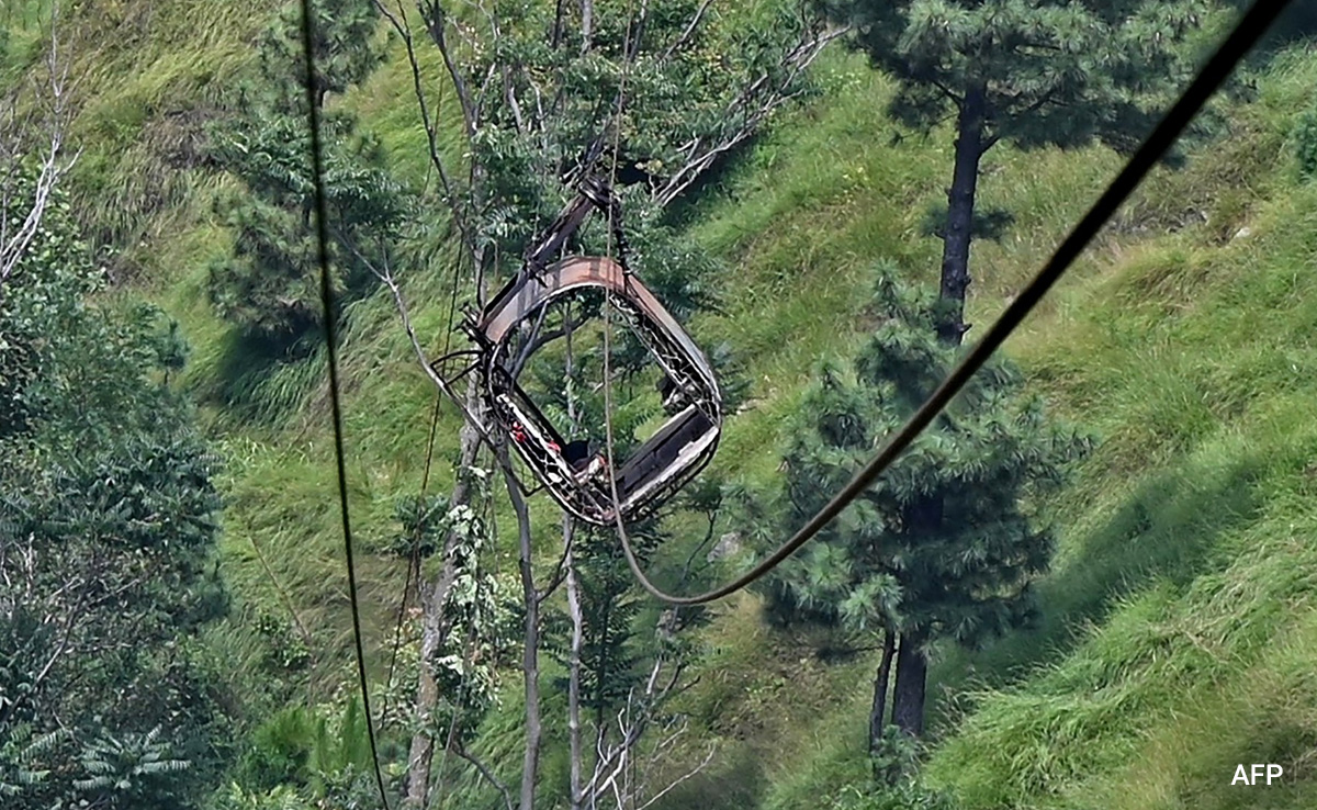 Video: Drone Footage Shows People Trapped Inside Cable Car In Pakistan