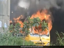 Narrow Escape For Children As School Bus Catches Fire In Ghaziabad Narrow Escape For Children As School Bus Catches Fire In Ghaziabad