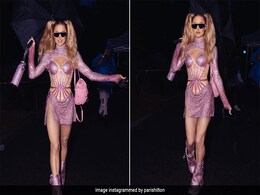 Paris Hilton's Real Life Barbie Moment Was In Head-To-Toe Pink While Dripping In Rhinestones Paris Hilton's Real Life Barbie Moment Was In Head-To-Toe Pink While Dripping In Rhinestones