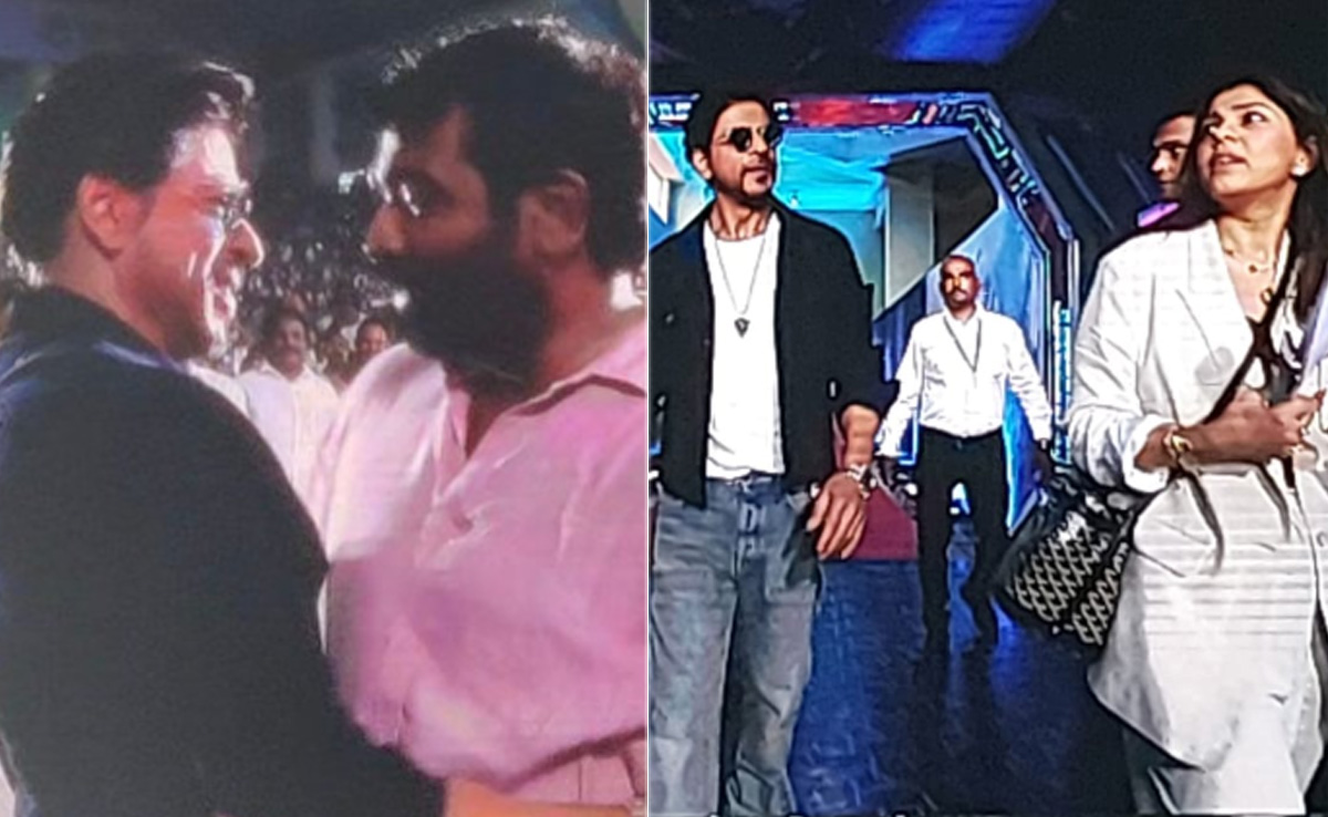 <i>Jawan</i> Audio Launch: Shah Rukh Khan Makes Grand Entry At Chennai Event, Hugs Co-Star Vijay Sethupathi
