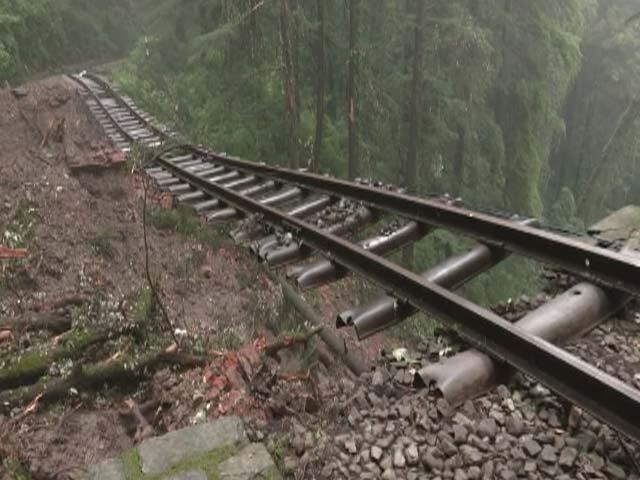 NDTV Ground Report: Rail Track Hangs In Air After Soil Washed Away In Himachal