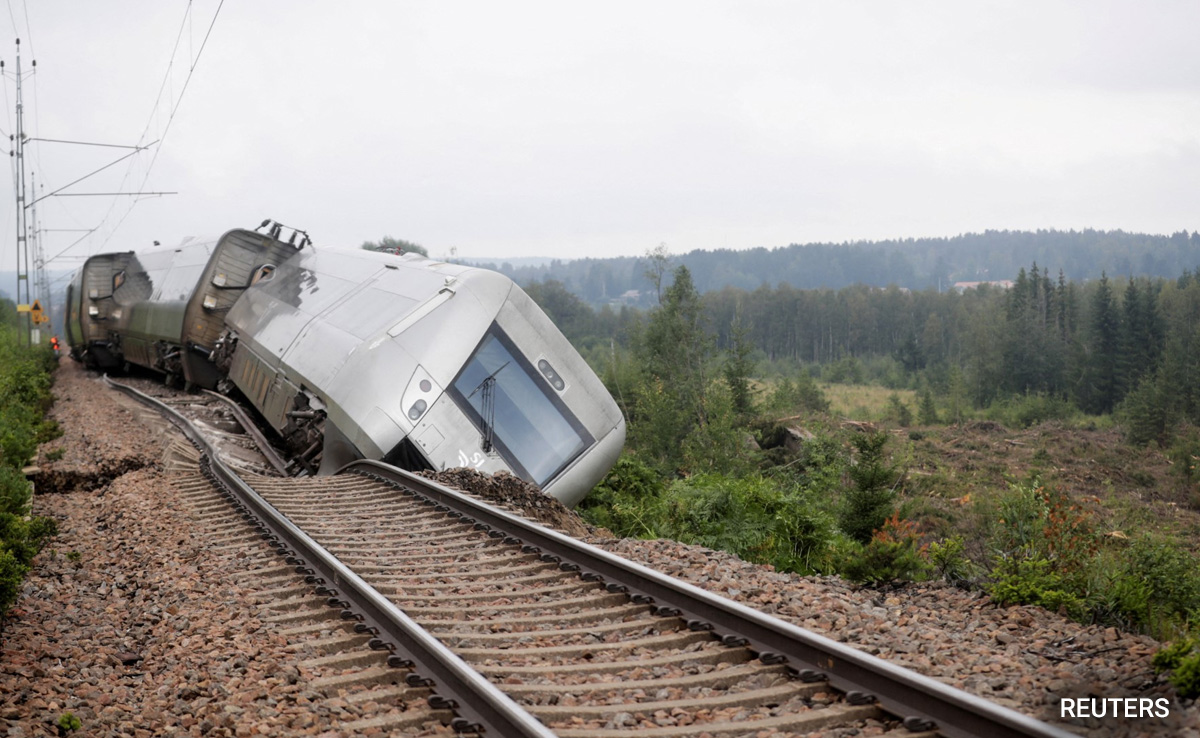 Train With 100 Onboard Derails After Floods Wash Away Embankment In Sweden
