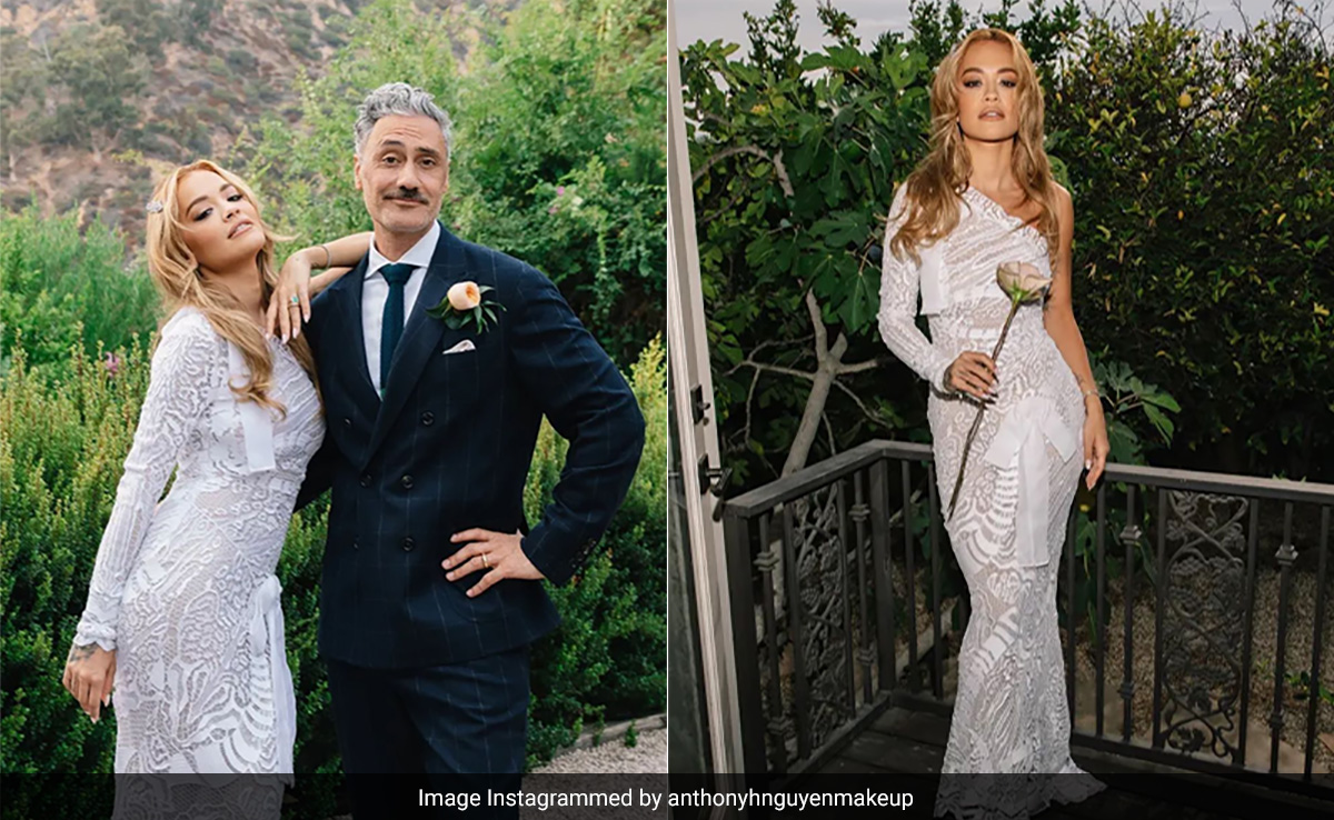 Rita Ora's Single-Shoulder Tom Ford Wedding Dress, Picked Right Off The Rack, Truly Was "Meant To Be"