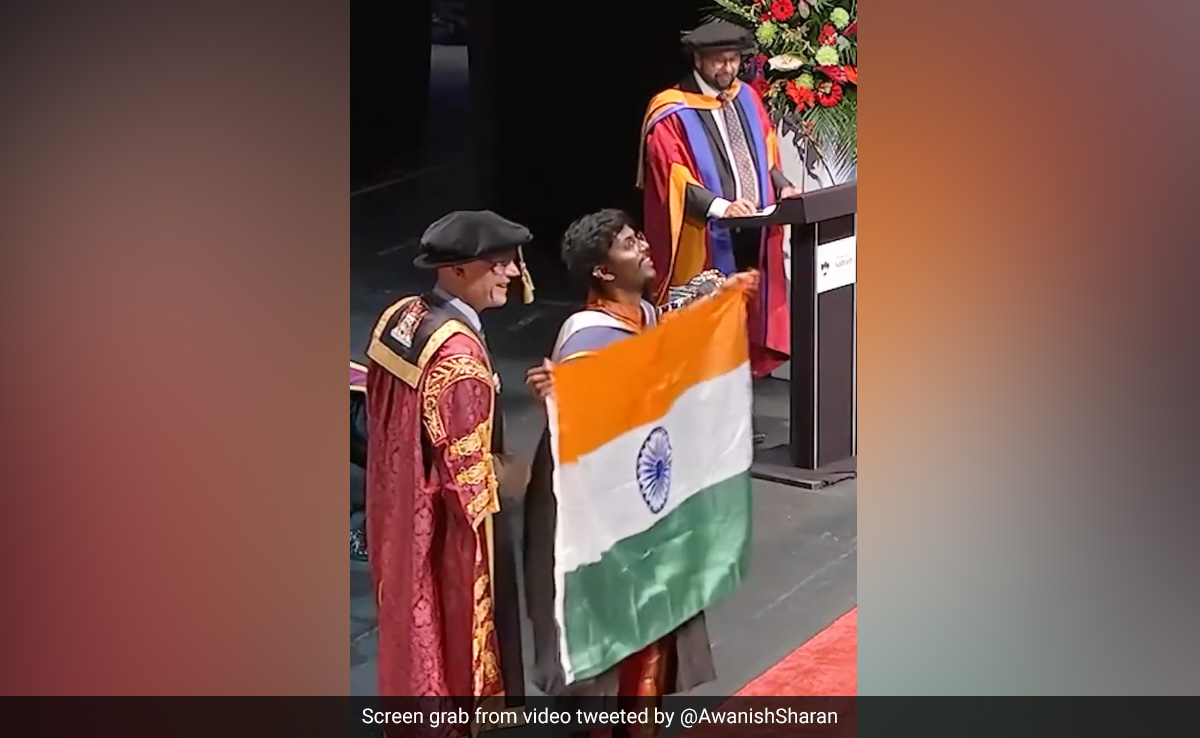 Watch: Student Unfurls Indian Flag At Graduation Ceremony Abroad, Internet Reacts