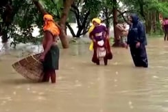 Locals Catch Fish On Flooded Highway After Heavy Rain In Odisha Locals Catch Fish On Flooded Highway After Heavy Rain In Odisha