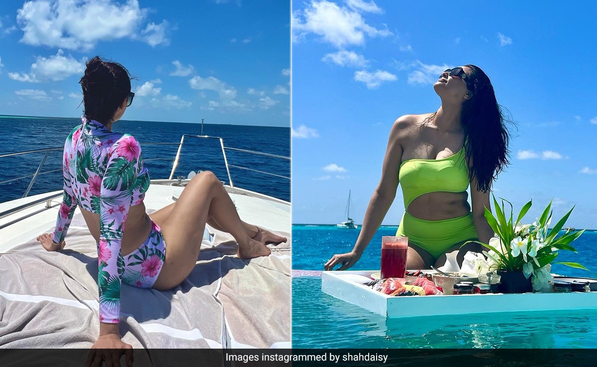 Daisy Shah's Maldives Holiday Has It All: Tropical Swimsuit, Trendy Sunglasses, Exotic Yacht