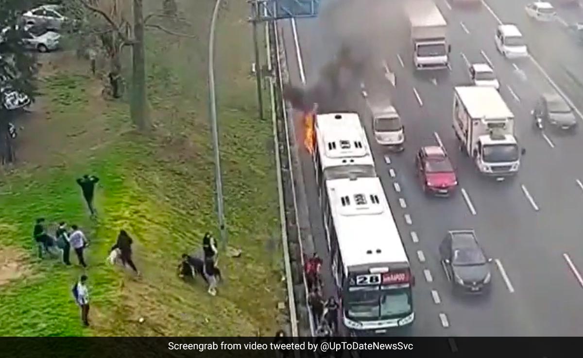 Caught On Camera: Passengers Escape In Nick Of Time As Bus Catches Fire In Argentina