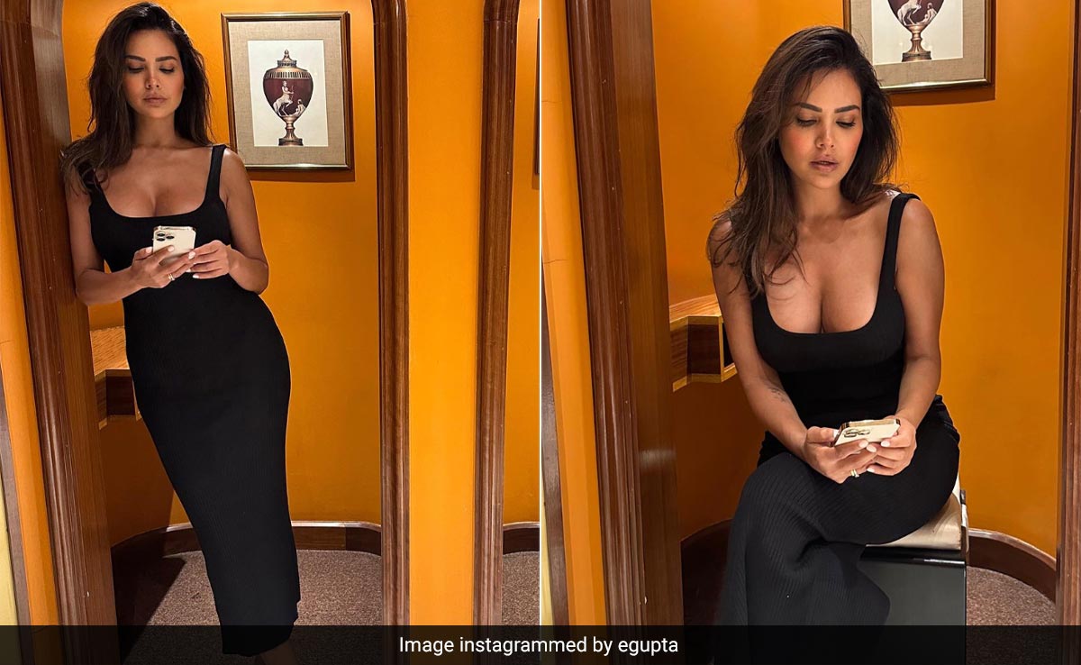 Esha Gupta Can Make Even A Classic Black Plunging Bodycon Dress Look So Phenomenal