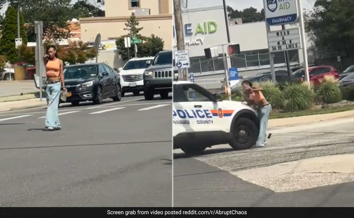 Watch: US Woman Points Gun At Cars On Intersection, Cop Drives Cruiser Into Her
