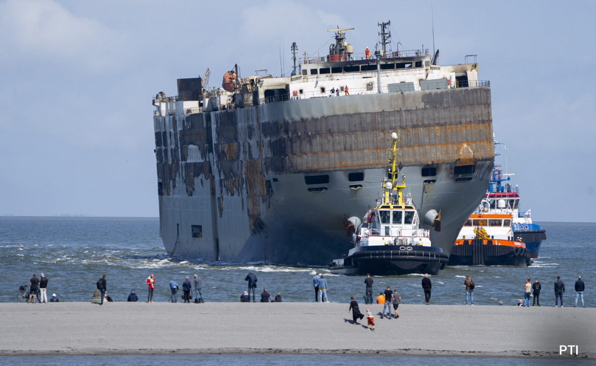 20 Injured Indian Crew Members Rescued From Burning Ship Off Dutch Coast