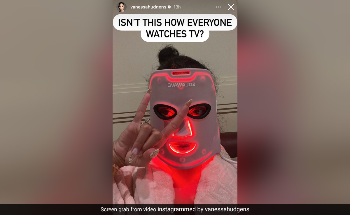 Vanessa Hudgens Gets Her Glow On With This Red LED Light Mask