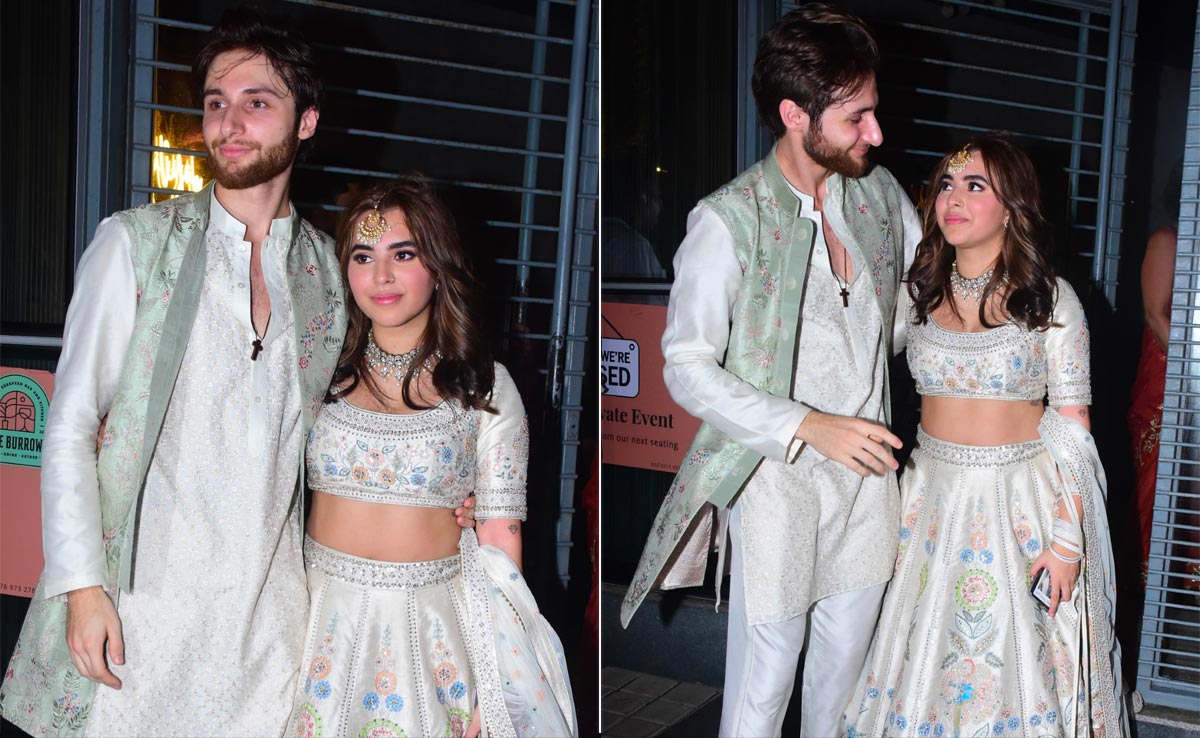 Aaliyah Kashyap And Shane Gregoire Twin In Ivory Floral Anita Dongre Ethnic Ensembles