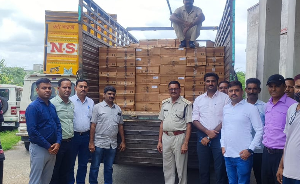 भीलवाड़ा में ट्रक से 40 लाख की शराब बरामद, दो तस्कर गिरफ्तार