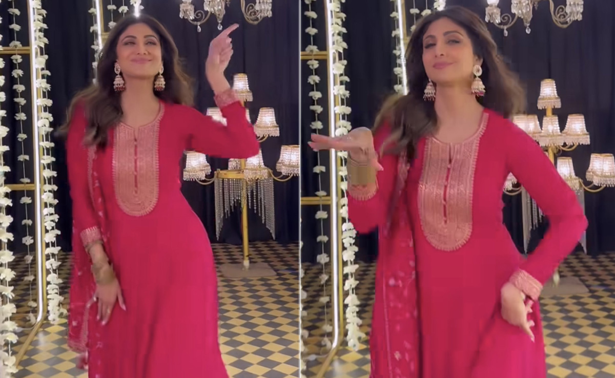 Shilpa Shetty Looks Festive In A Bright Pink <i>Anarkali</i> For Her <i>"Thumka"</i> On <i>What Jhumka</i>