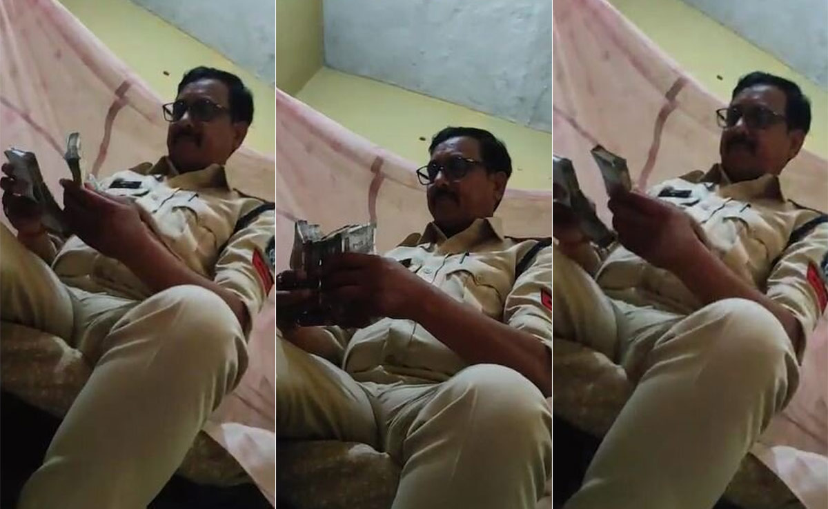 इंदौर : समझौते के नाम पर मांगे 10 लाख रुपए, रिश्वत लेते हवलदार का VIDEO वायरल