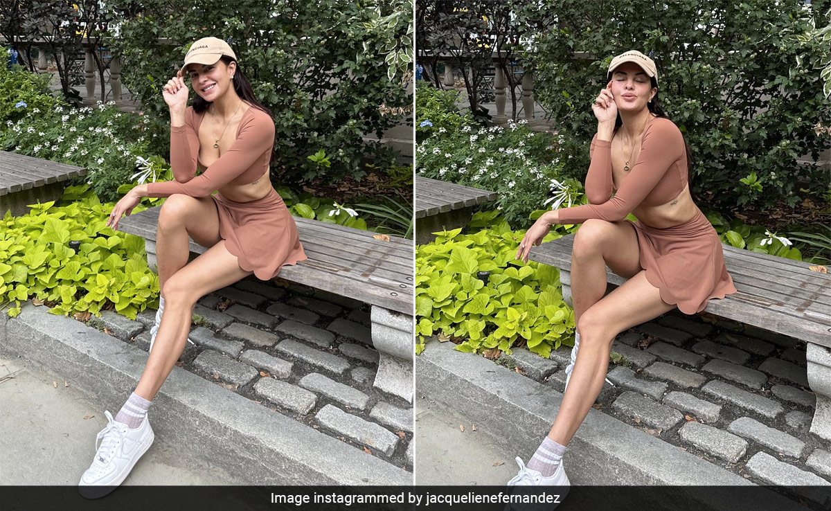 Jacqueliene Fernandez Is A Total Tenniscore Sport, Dressed In A Beige Co-Ord Set In New York City
