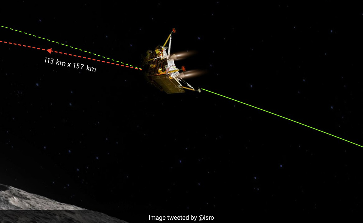 Chandrayaan-3 : लैंडर विक्रम ने खुद को नई कक्षा में किया स्‍थापित, अब चंद्रमा सिर्फ 25 किमी दूर