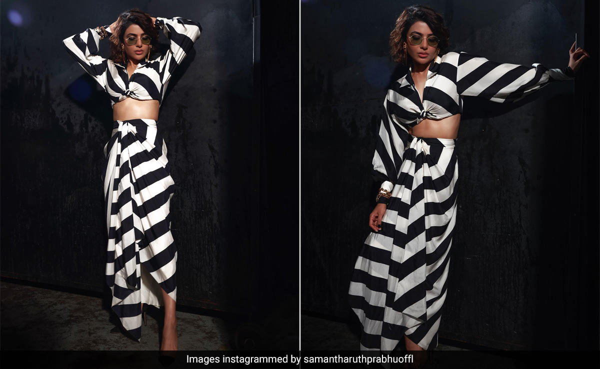 Samantha Ruth Prabhu Is Serving Serious "Go Big" Energy In A ₹28K Striped Skirt Set