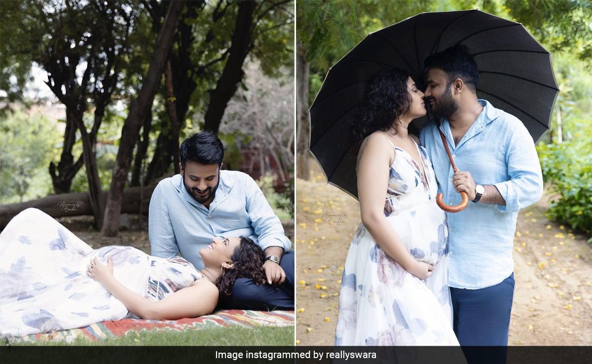 Swara Bhaskar's Pregnancy Photoshoot Was Complete With A Floral Dress And Fahad Ahmad