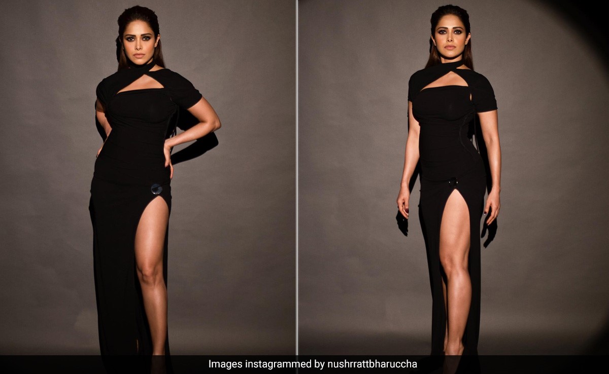 Nushrratt Bharuccha's Black Cutout Gown Makes A Bewitching Entry Anywhere She Goes
