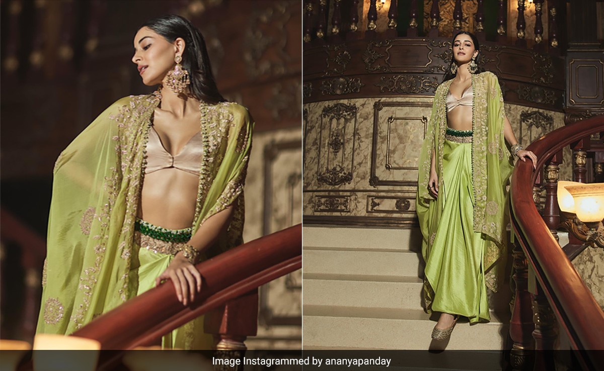 Ananya Panday Is Already Kickstarting The Festive Season In Her Anamika Khanna Draped <i>Lehenga</i>