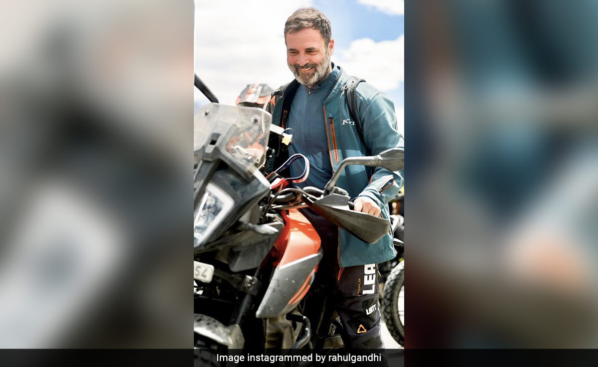 Rahul Gandhi Rides KTM 390 Adventure To Khardung La, One Of World's Highest Motorable Roads