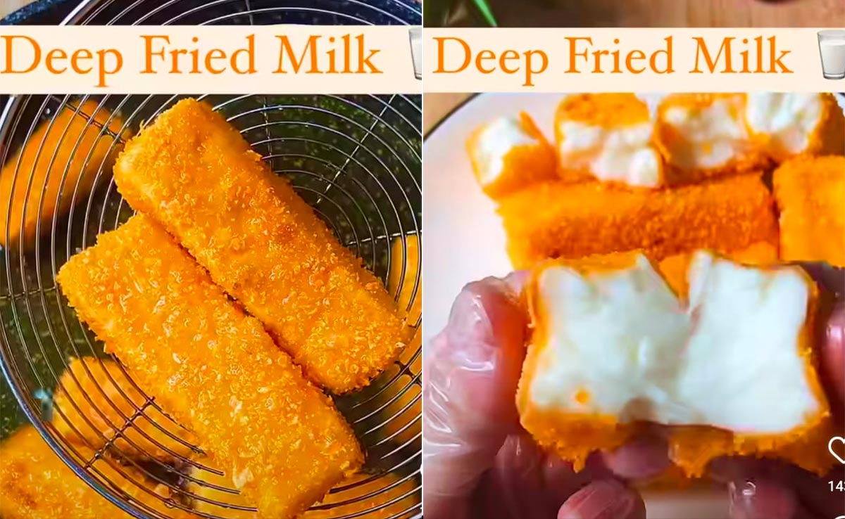 अब ये क्‍या है, दूध को तलकर बनाया 'Deep-Fried Milk', वायरल हुआ वीडियो, लोगों ने कहा-ये क्या बना डाला