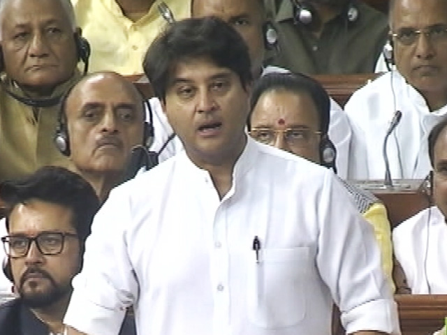 "Opposition Only Cares About Their Stature," Says Jyotiraditya Scindia In Lok Sabha
