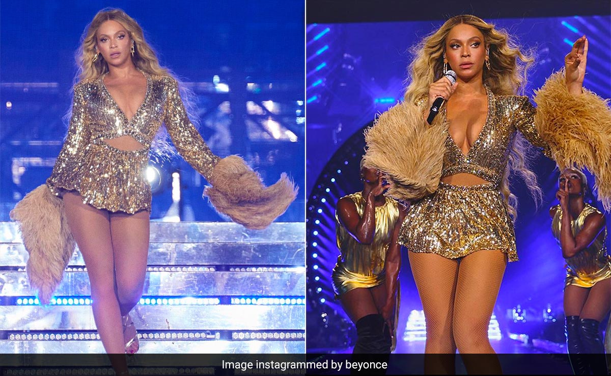 Beyonce's Glittering Gold Fringe Co-Ord Set Is The Cheerleader Uniform Of Our Dreams