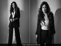 In A Grey World, Some Things Like Shweta Tiwari's Black And White Pantsuit Remain A Classic In A Grey World, Some Things Like Shweta Tiwari's Black And White Pantsuit Remain A Classic