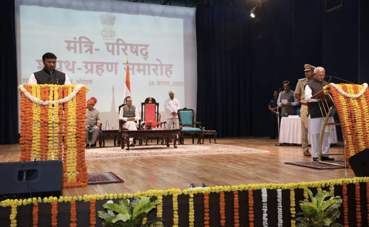 शिवराज मंत्रिमंडल का विस्तार: राजेंद्र शुक्ला, गौरीशंकर बिसेन और राहुल लोधी ने ली मंत्री पद की शपथ