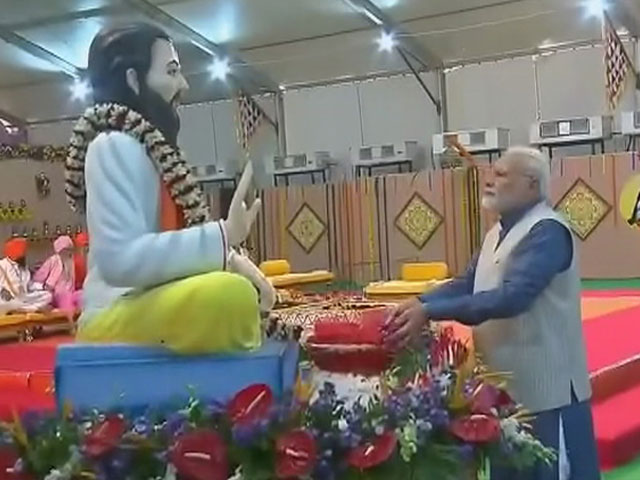 PM Modi Lays Foundation Stone Of Sant Ravidas Temple In Madhya Pradesh