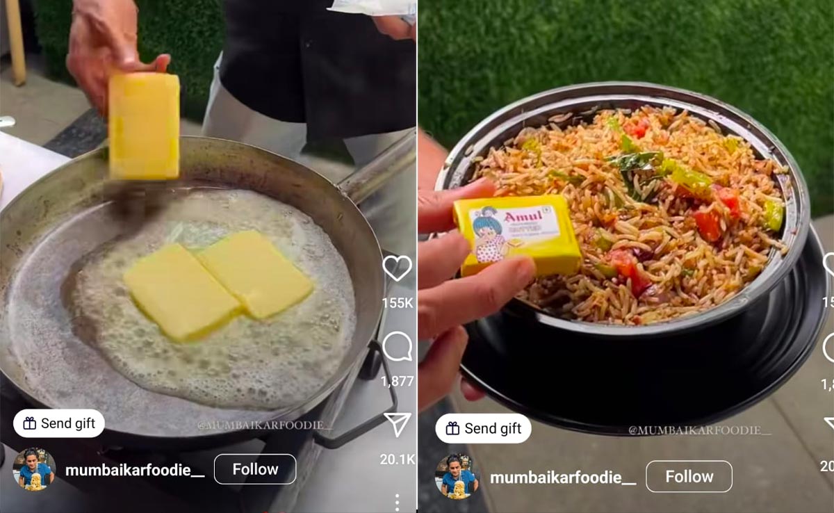 <i>"Butter Main Rice Gir Gaya"</i>: Viral Video Shows Rice Cooked In 300 Grams Butter