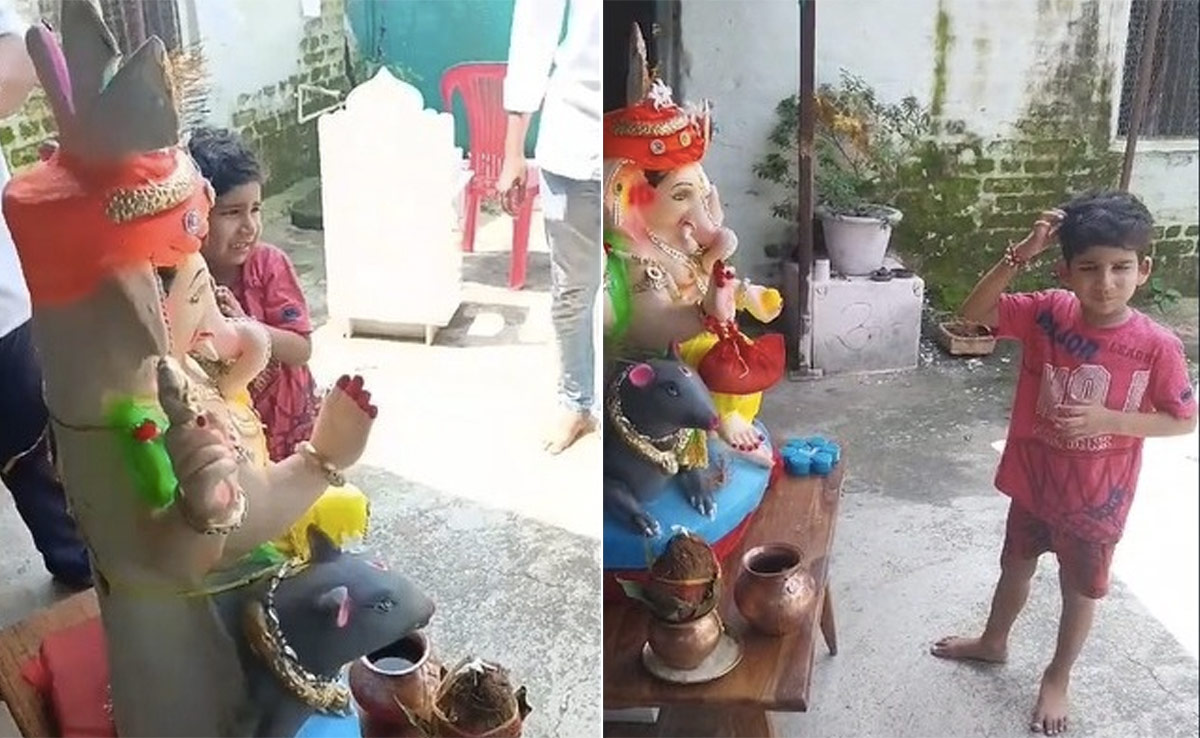 "मेरे गणेश जी को लेकर मत जाओ, नहीं तो बुला लूंगा पुलिस"... मासूम बच्चे का वीडियो हो रहा वायरल 