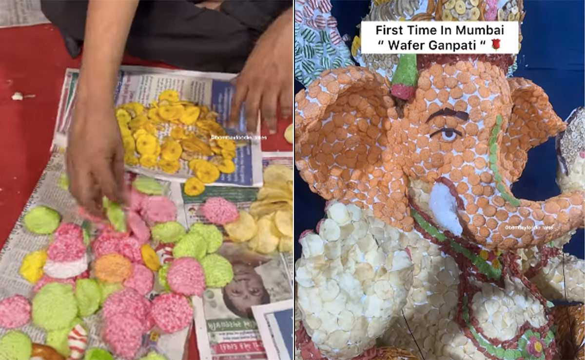 Viral Video: This Ganpati Idol Covered With Wafers Has Taken Internet By Storm