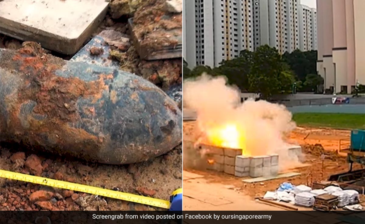 Singapore Army Blows Up World War ll-Era Bomb Weighing 100Kg, Video Surfaces