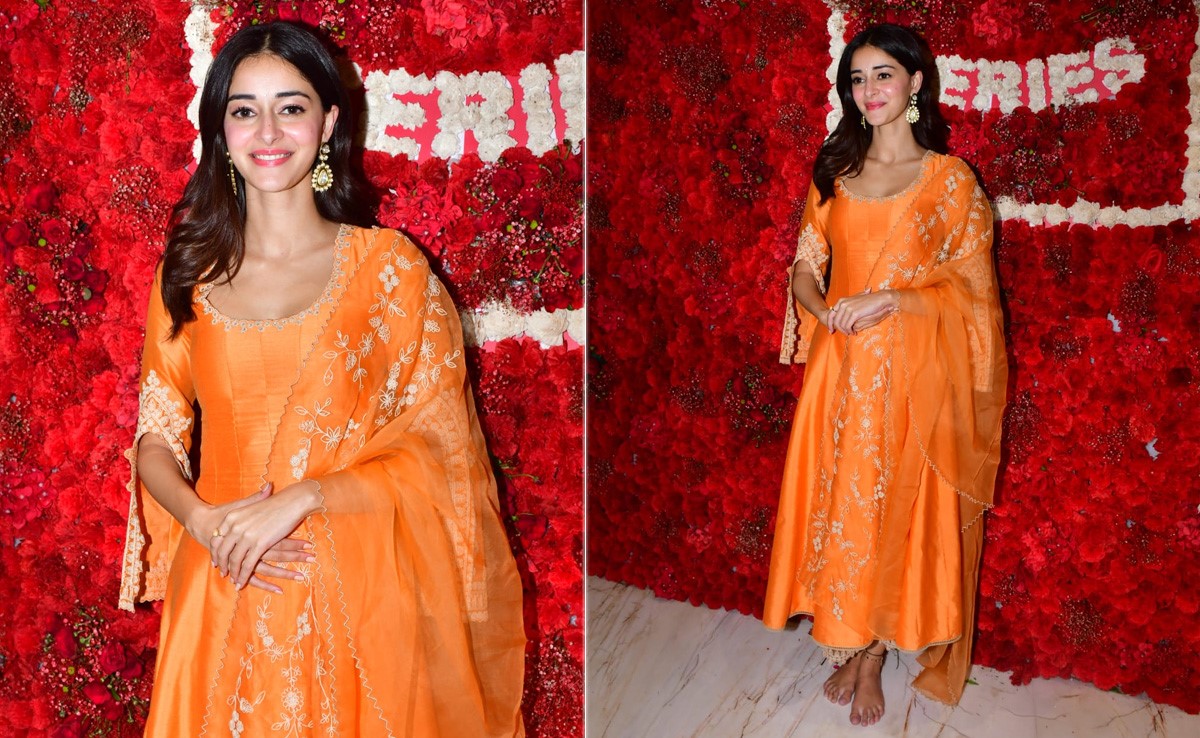 Ananya Panday's Zesty Orange <i>Anarkali</i> Suit Knows Just How To Liven Up Festive Fashion