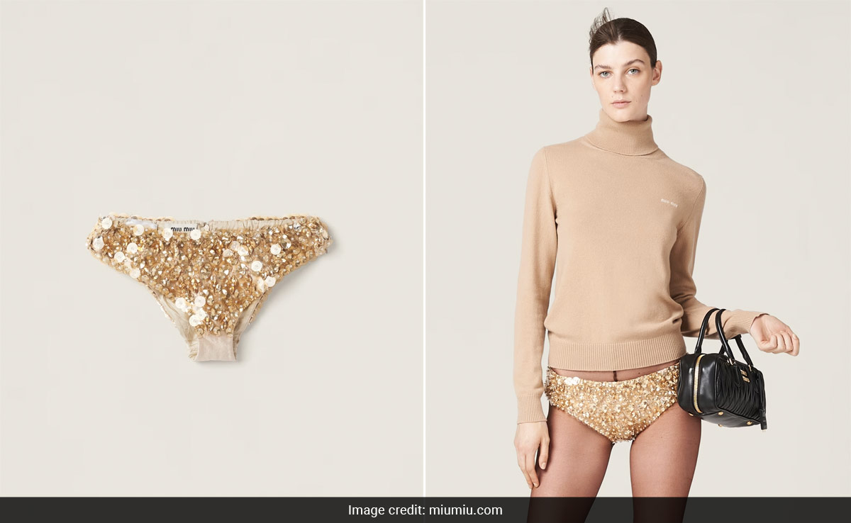 MFW 2023: No One Can Stop Talking About Miu Miu's Crystal Embroidered Underwear From Their Fall Winter Collection