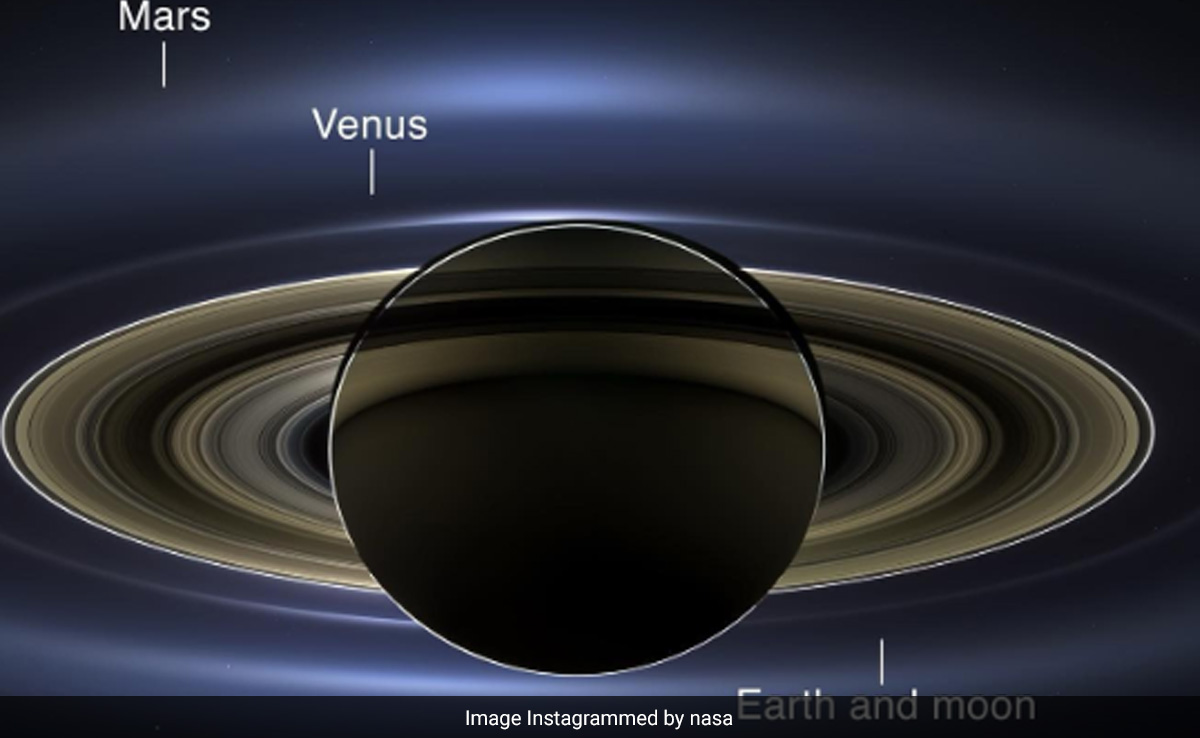 NASA's Cassini Spacecraft Captures Stunning Pic Of Saturn, Earth And Moon Appear As Little Dots